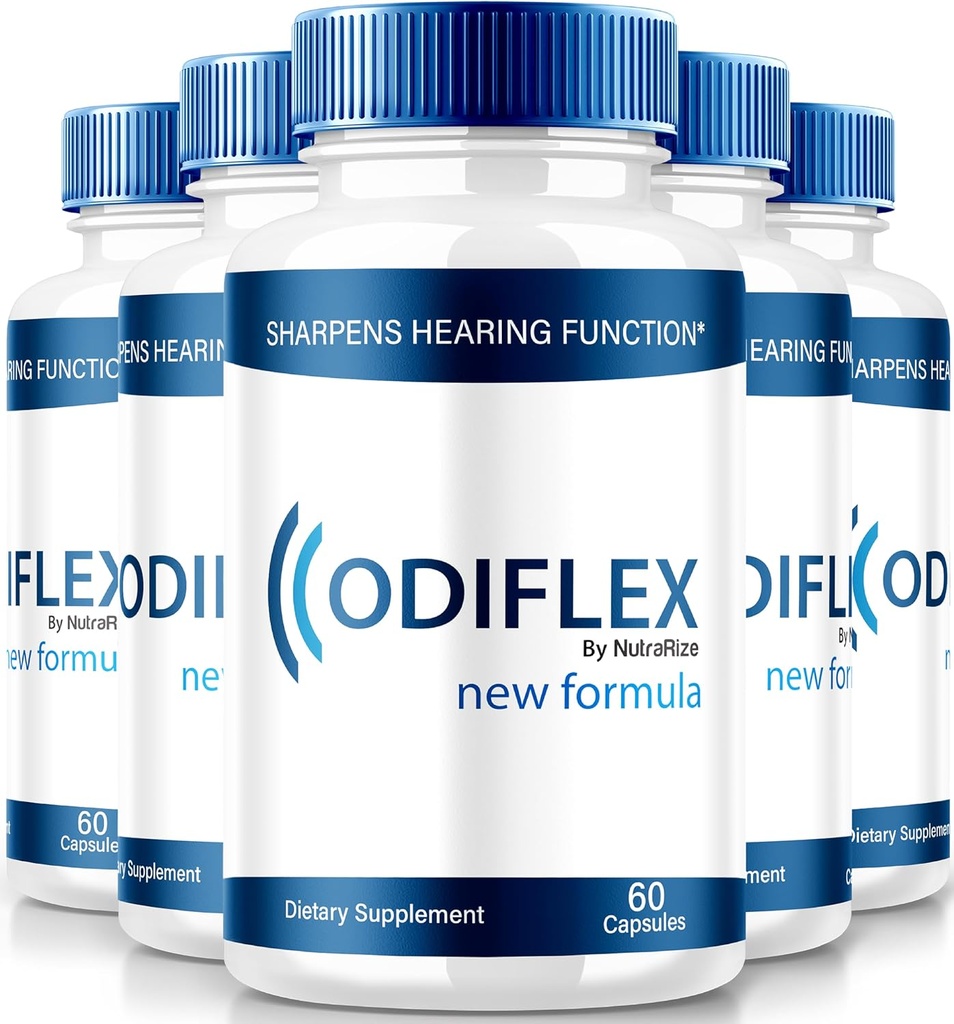NutraRize (5 Pack) Odiflex Capsules, Premium Ear Health Formula, All-Natural Supplement to Protect The Inner Ear, Official Hearing Support Pills, Odi Flex Reviews (300 cápsulas)