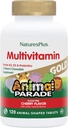 NaturesPlus Animal Parade Gold Children's Chewable Multivitamin - Natural Cherry Flavor - 120 Animal Shaped-Tablets, Pack de 2 - con Vitamin D3, K2 & Probiotics - 120 Total Servings