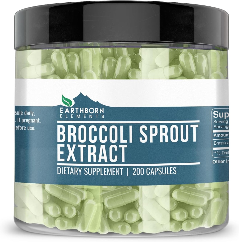 Elementos tercos Broccoli Extracto 200 Capsules, Puro ' Undiluted, No Additives