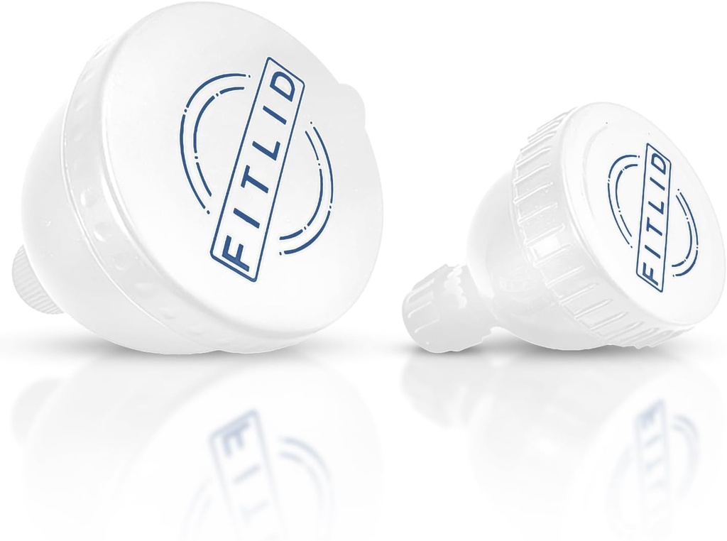 Pequeñas y grandes embudos de suplemento de proteína portátil de 2 patas, Grandes para el ejercicio previo, BCAA y Protein Powder. Contenedor gratuito fácil para el entrenamiento, viajes, para ir, fitness, WOD. (White &amp; Blue)
