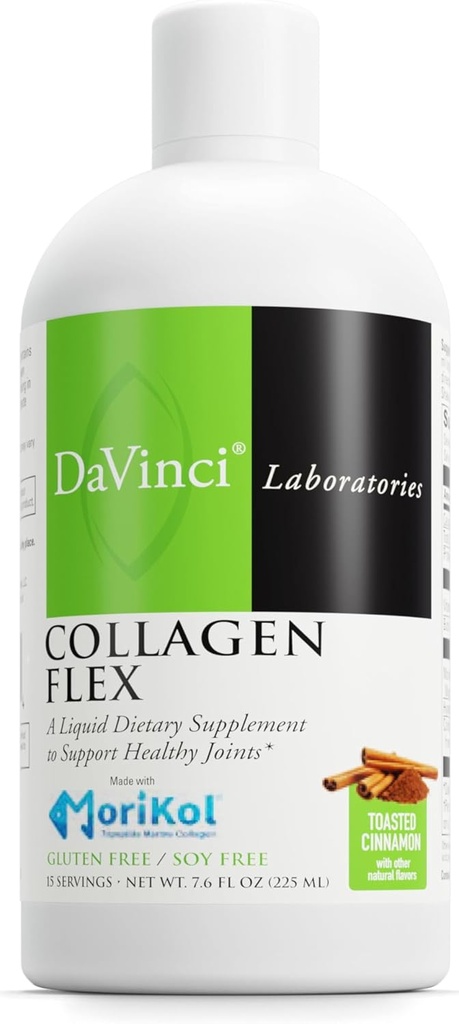 Laboratorios DAVINCI - Collagen Flex - A Liquid Dietary Supplement to Support Healthy Joints - Toasted Cinnamon - Gluten Free, Soy Free - 7.6 fl oz