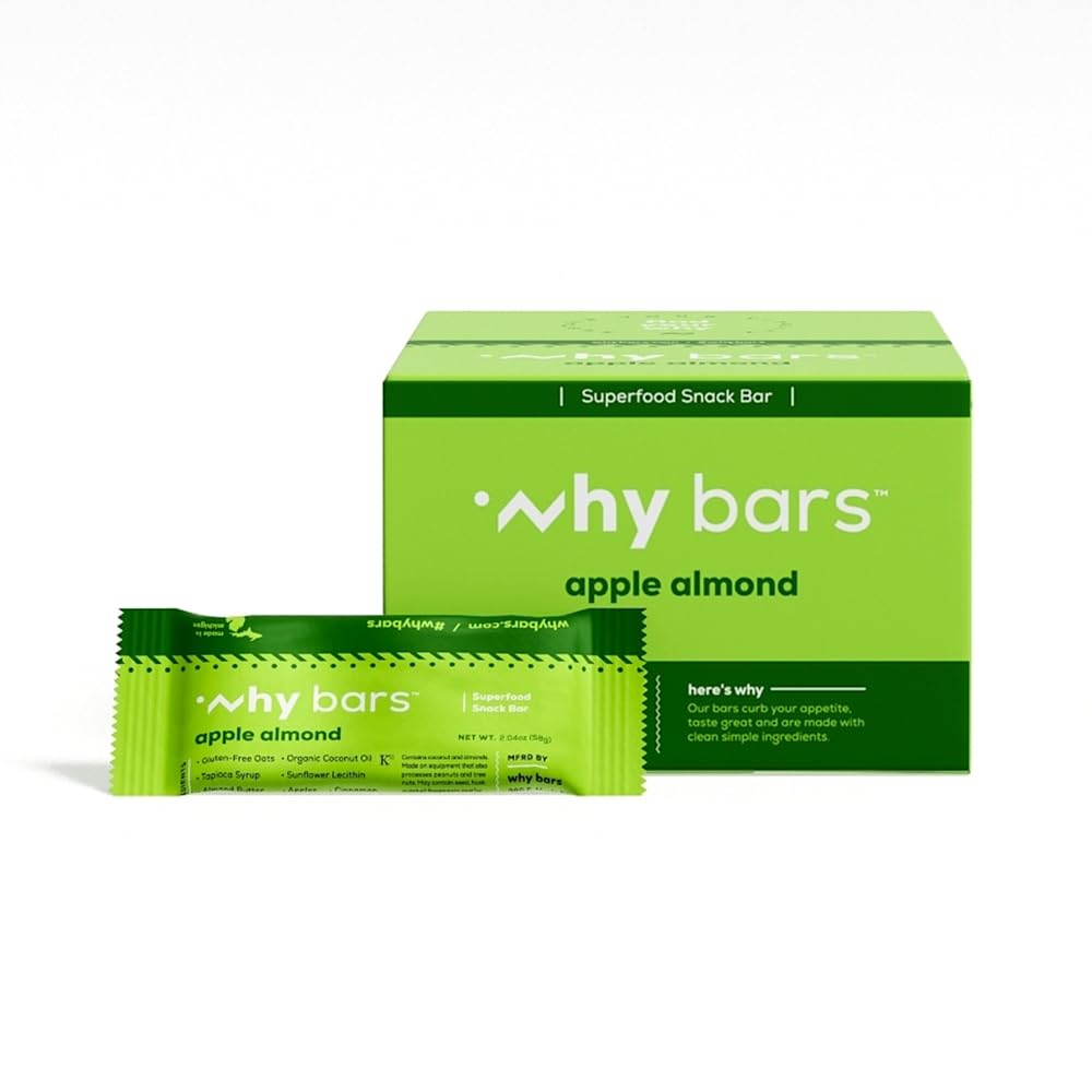 Protein Bares, Apple Almond, 2.04 Ounce Bars (Pack of 12 Protein Bares) - Protein Bar Superfood, Gluten Free, Non GMO, Organic, Vegan, Simple Ingredientes