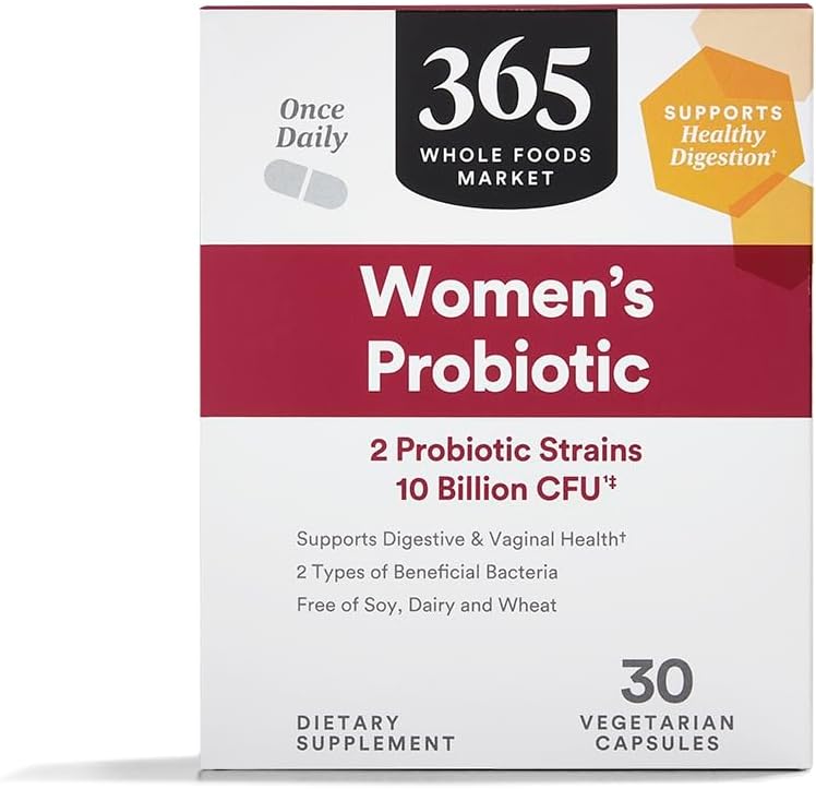 365 by Whole Foods Market, Women's Once Daily Probiotic (Vegetarian and Free of Soy, Dairy, and Wheat), 10 Billion CFU, 30 Cuenta