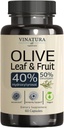 VINATURA Hydroxytyrosol Suplemento, Oliva Leaf Extracto - 40% Hydroxytyrosol Olive Fruit Extract, 50% Oleuropein Olive Leaf Extract Capsules - 60 cápsulas