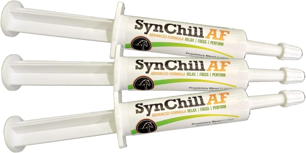 SinChill AF Calming Gel for Nervous Horses - Single Serving - Advanced Formula with L-Theanine, Mayor Potency, 100% Natural Supplement, Disposition & Confidence Support for Horses - 3 Pack