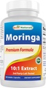 Mejores Naturales Moringa Extracto 10:1 1500mg por Serving - 180 Capsules - Nutrientes Superalimentarios para el Bienestar Saludable