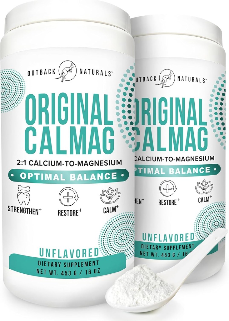 Alta Absorción 2:1 CalMag Calcium y Magnesium Citrate Suplemento - Pure Calcium Malate Powder - Apoyo Stress Relief, Sleep & Bone Strength - Mineral Drink - Unflavored 16.5 oz (Pack of 2)