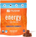 Mushie 100% Organic Cordyceps Mushroom Gummies - 2000mg Cordyceps Militaris Nootropic for Energy &amp; Immune Support with Vitamin D - Vegan, Gluten-Free - 60 Count