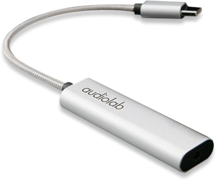 Audiolab Amplificador portátil de auriculares Audio Amplificador de auriculares USB DAC alimentado para teléfono (Android,USB-C Port)