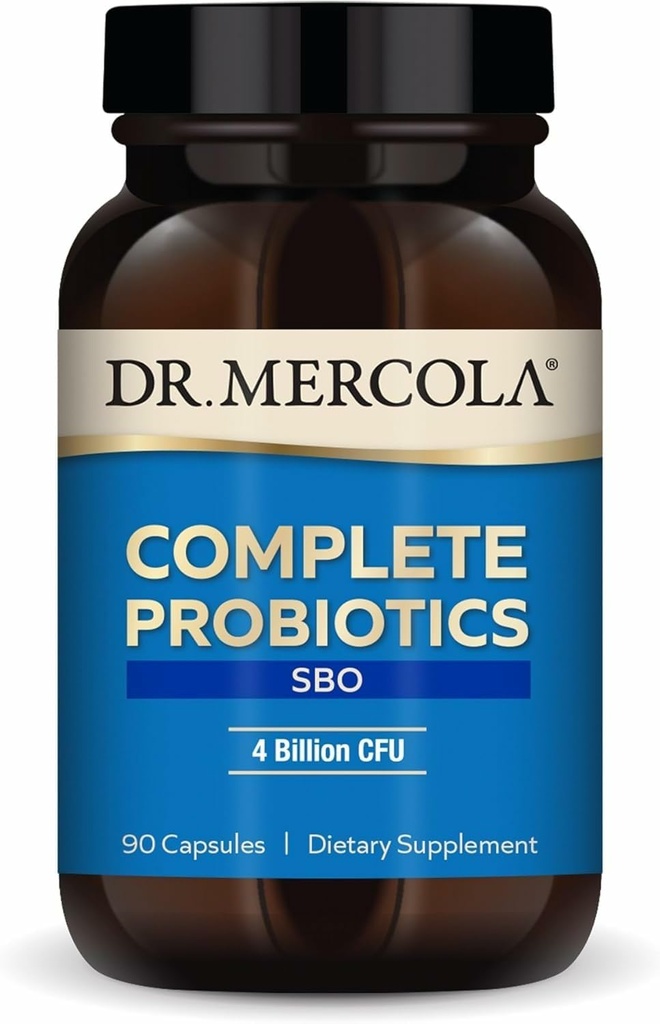 Dr. Mercola Complete Probiotics SBO - 4 Billion CFU - for Gut Health - Supports Healthy Immune Function - Non-GMO, Gluten-Free & Soy-Free - 90 Capsules (90 Servings)