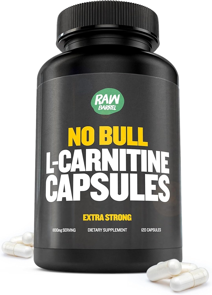 “No Bull” L-Carnitine Supplement, Pure Keto-Friendly L-Carnitine L-Tartrate Capsules for Improved Cognitive Function & Focus for Women and Men, L Carnitine Capsules, 500mg
