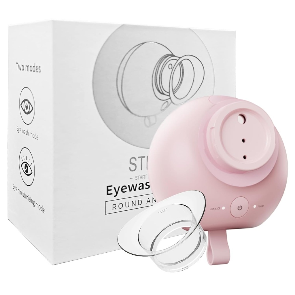 Nano Eye Mist Sprayer &amp; Eye Wash Kit, Portable Eye Mister for Eyelid to Relief Dry Eyes, Rechargeable Eye Steamer for Eye Drops Tool for Dryness, Stye, Skin SPA at Home, Office, Travel (Pink)