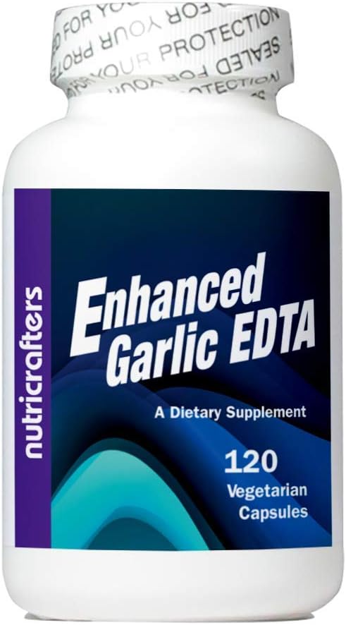 Ajo mejorado EDTA 120 cápsulas - 1000mg alta potencia Calcio disodium EDTA Fórmula - No Magnesium Sterate o Aluminum Contiene Zeolite - 1 botella de 120 cápsulas