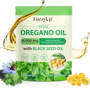 Oregano Oil Capsules, 2 en 1 6000mg Oil of Oregano with Black Seed Oil 200mg, Oil of Oregano Softgels 120 Cuenta, Orgánica Oregano Oil Capsules, Immune Support, Non-GMO, Dairy-Free, Gluten-Free