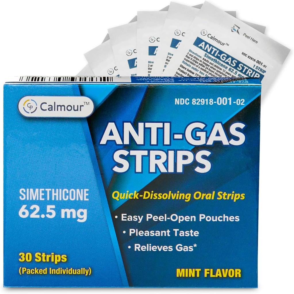 Anti Gas Relief 30 Strips ← Mint Flavor Oral Dissolvable Anti Bloating Relief Strips tóxico Rapid Gas Relief for Adults viv Effective Bloating Relief for Women