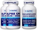 Alpha GPC & Uridine 2X 60 Capsules + Phosphatidylserine & Bacopa 1x 120 Capsules, 2 Months Supply