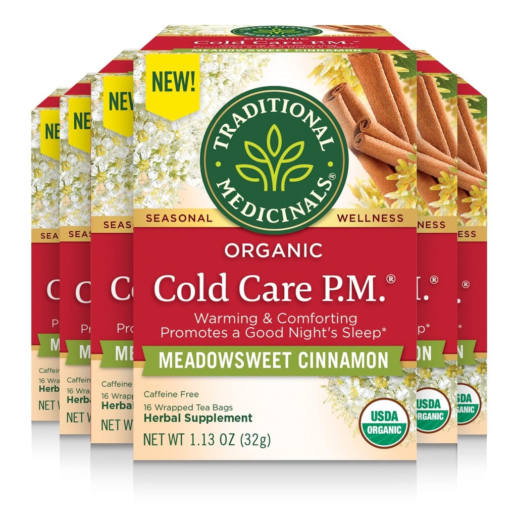 Medicinales Tradicionales Tea Cold Care Pm, 16 Cuenta (Pack of 6)