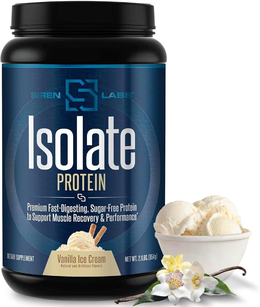 Isolate Premium Whey Protein Powder Keto Isolate and Hydrolysate with Amino Acids Including Glutamine for Lean Muscle Growth and Recovery - Vanilla Ice Cream (30 Servings)