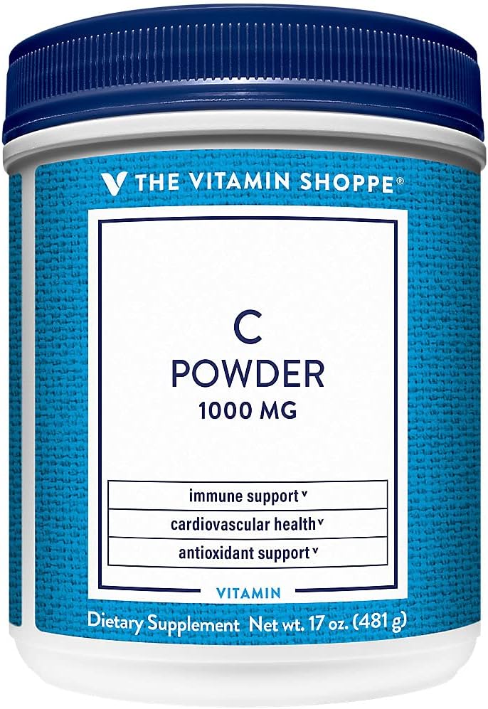 La Vitamina Shoppe Vitamina C Powder 1000MG, Antioxidante que soporta la salud inmune y cardiovascular (17 onzas Powder)