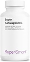 SuperSmart Super Ashwagandha 600mg por día (Patented) - KSM-66 Ashwagandha - High Potency 5% Withanolides ← Non-GMO & Gluten Free - 120 Vegetarian Capsules