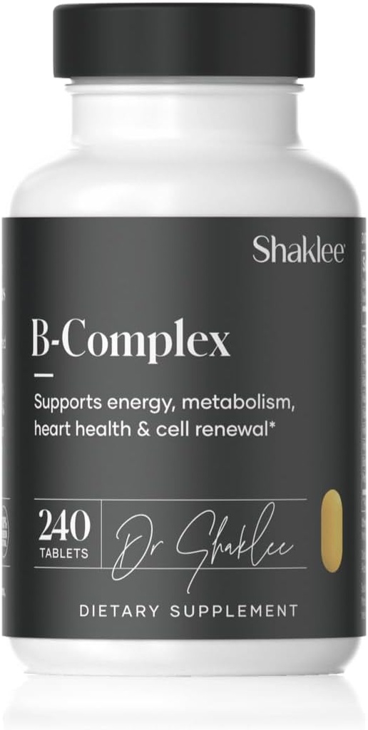 Shaklee - B-Complex- The Ultimate Energy Boost with Patented Bioactivated Absorption System™ - B Vitamins for Enhanced Well-Being - Supports Energy, Cardiovascular, and Brain Health - 240 Tablets