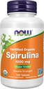 AHORA Suplementos Alimentarios, Orgánica Certificada, Espirulina 1000 mg (Fuerza Doble), Rico en Beta-Caroteno (Vitamin A) y B-12 con GLA natural, 120 Tabletas