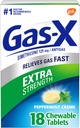 Gas-X Extra Strength Chewable Gas Relief Tablets with Simethicone 125 mg, Peppermint Creme - 18 Count