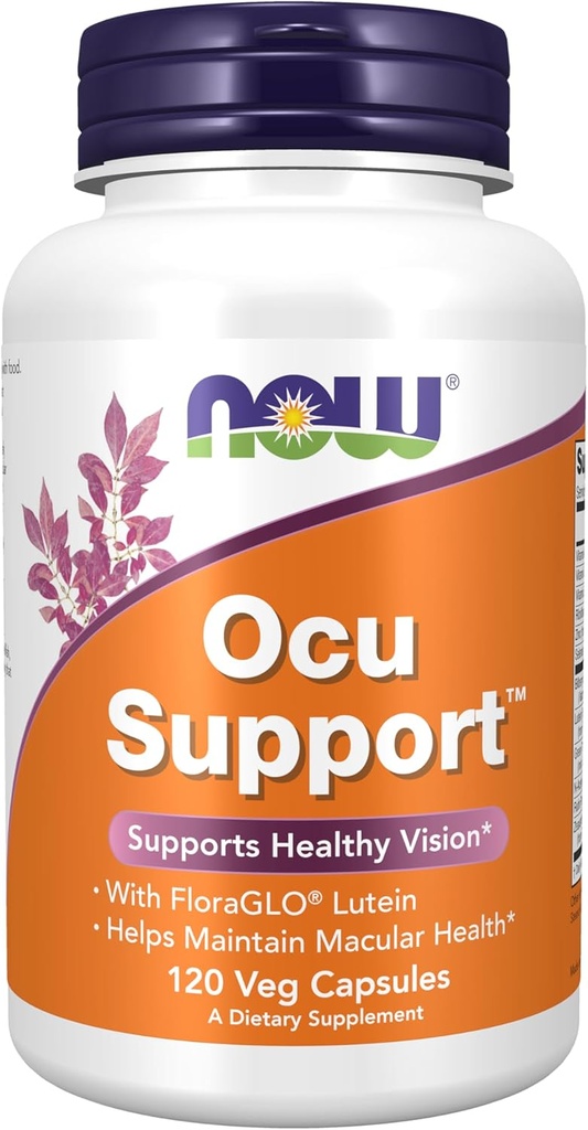 AHORA Suplementos de alimentos, Ocu SupportTM con FloraGLO® Lutein, más vitaminas A, C y E, 120 cápsulas de verduras