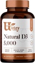 Utzy Naturals D3 5,000 UI ← Vitamina D Cholecalciferol Silencio Hecho en EE.UU.