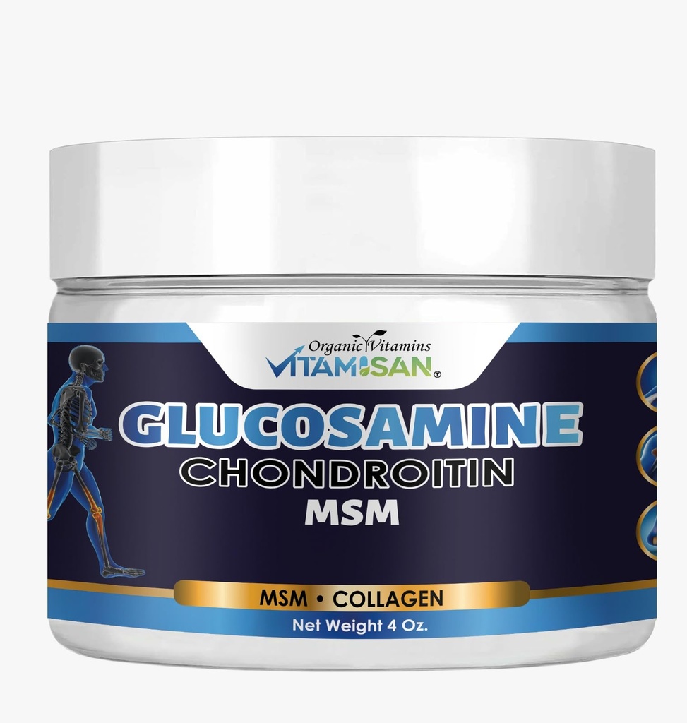 VITAMISAN Premium Crema de Glucosamina Orgánica " Condroitina con MSM, Arnica, " Collagen