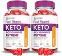 Laboratorios Justificados (2 Pack Fast Ripped Keto ACV Gummies Extreme 2000MG Fast Ripped Keto Gummies Apple Cider Vinegar Formulado con Pomegranate Beet Juice Powder B12 Vegan Non GMO 120 Gummys
