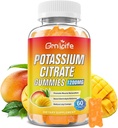 Potasio Citrate Gummies, Suplemento de Potasio Alto Gummies 1200 mg para Adultos &amp; Niños, Apoyo Leg Cramps &amp; Muscle Health, Vegan, Mango Flavor 60 Con