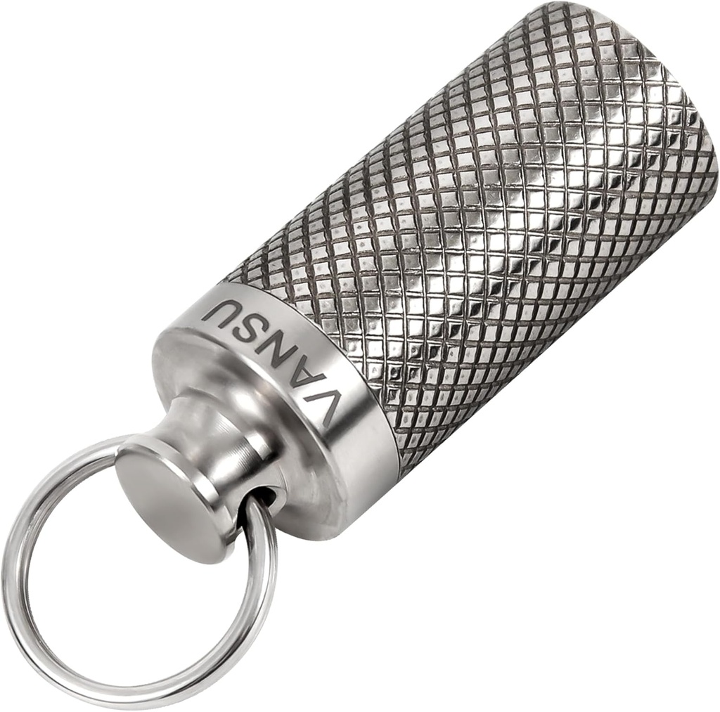 Titanium impermeable Keychain Pill Holder Container,Portable Mini Size Pill Box Caja de viaje al aire libre