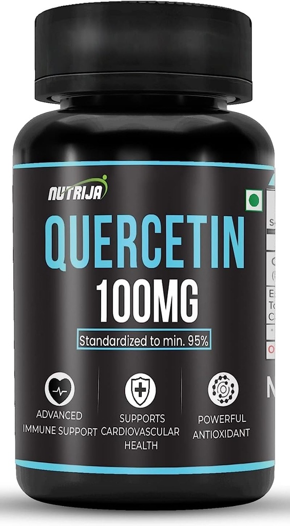 Quercetin 100mg Capsules - Standardized to 95% | Highly Purified & Bioavailable Supplement | Natural Bio-flavonoids & Powerful Anti-Oxidants (30 Capsules)