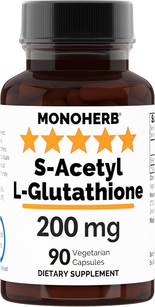 MONOHERB S-Acetyl L-glutathione 200mg - 90 cápsulas vegetarianas