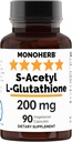 MONOHERB S-Acetyl L-glutathione 200mg - 90 Vegetarian Capsules