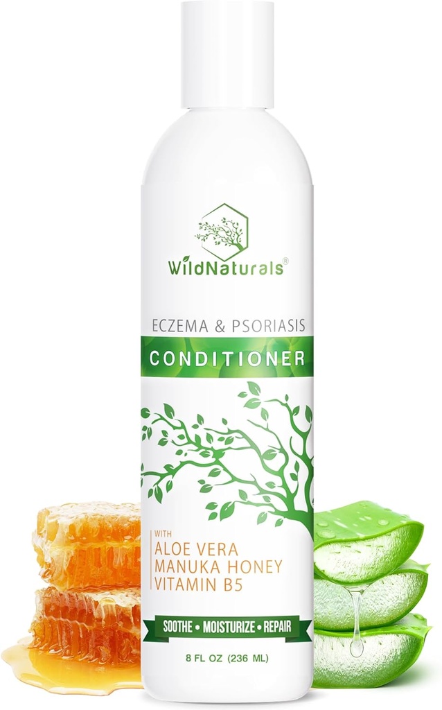 Wild Naturals Eczema and Psoriasis Treatment - Anti-Dandruff Deep Conditioner for Damaged, Dry Hair and Seborrheic Dermatitis Scalp