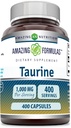 Amazing Formulas Taurine 1000mg Capsules Amino Acid Suplemento ← Non-GMO TENIDO Gluten Free TENIDO EN USA (400 Conteo)