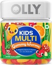 OLLY Kids Multivitamin Gummy Worms Sour Fruit Punch Vitaminas A C D E Bs Zinc 45 Day Supply 70 Count