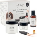 Eye Envy Dog Tear Stain Remover Kit de inicio con ProPowder Brush ¦ Solución de manchas, pastillas de aplicador, pólvora de manchas y cepillo de pequeño aplicador