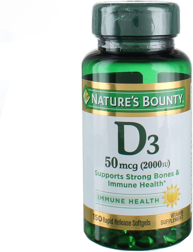 Bounty Vitamina D3 2000 UI Softgels 150 ea (Pack of 4)