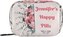 Caja de almohada personalizada 7 días Pill bolsa Blossom Flower Nombre personalizado Travel Pill Organizer Bolsa con cremallera Portable Caja semanal Compacta Tamaño para el sujetador de suplemento de vitamina
