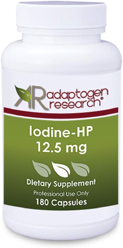Iodine - HP 12.5 mg  High Potency Iodine Complex durable Sodium Iodide Potassium Iodide ← 180 Vegetarian Capsules ← Adaptogen Research