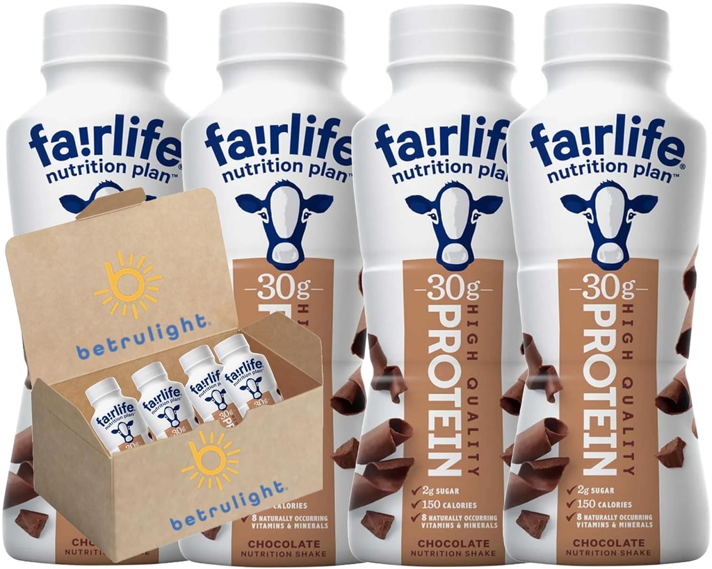 Listo para beber Fairlife Protein Shakes ←Nutrition Plan Protein Shake ← Chocolate, Vainilla, Fresa ← Elite Core Power Elite Silencioso La vida Protein Shakes Variety Pack ←11.5 Fl Oz Pack of 4 vidas Todo Orden es Elegantemente empaquetado en una caja de marca BETRULIGHT Signature!