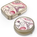 Caja de Pill Funda de Pill con Mirror Retro Caja de Pill Pequeña para Propósito o Bolsillo Caja de Pill o Vitaminas, Aceite de Pesca, Suplementos, Pill Containe Travel Gifts(2PCS)