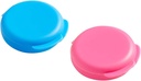 EZY DOSE Daily Round, Compact, Small, Discdrete, Portable On-The-Go Pocket Pharmacy, Pill Box, Organizador y Contenedores de Vitamina, Snap Shut Lids, Travel Friendly, Blue &amp; Pink, 2 Pack, BPA Gratis