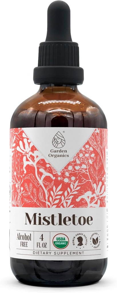 Mistletoe USDA Organic Alcohol-Free Extract ← Suplemento dietético, High-Potency Tincture tención Natural Certified Organic Mistletoe (Viscum Album) Dried Herb (4 oz)