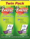 Zyrtec 24 Hr Alergía Infantil Syrup con Cetirizina, Grapa Libre de Azúcar, Twin Pack de 4 fl. oz