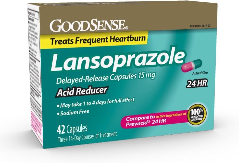 Good Sense Acid Reducer Lansoprazole Delayed Release Capsules, 15 mg, 42 Conteo