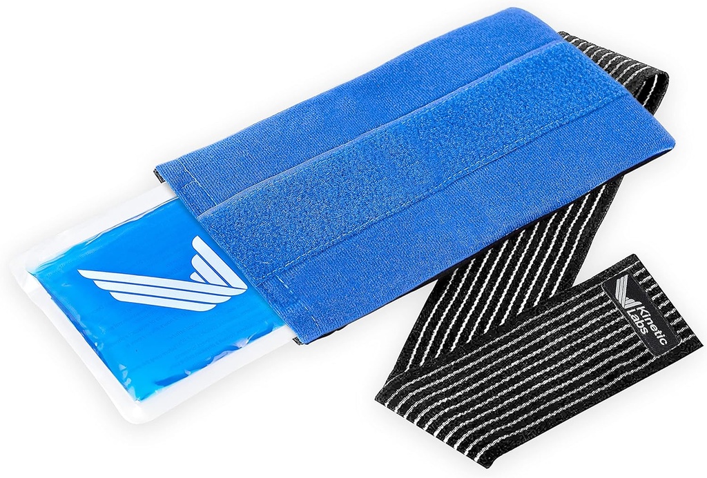 Paquete de hielo reutilizable para lesiones con Wrap por laboratorios cinéticos - Hot and Cold Pack for Injuries with Strap - Ice Wrap for Hip Back Hombro Cirugía de rodilla (Large)
